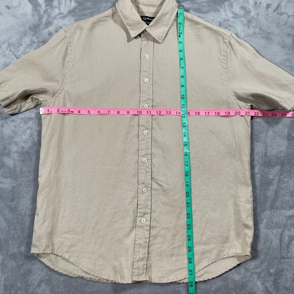 Quince Shirt Mens Medium Beige Linen Smart Casual Breathable Neutral Everyday - Picture 6 of 7